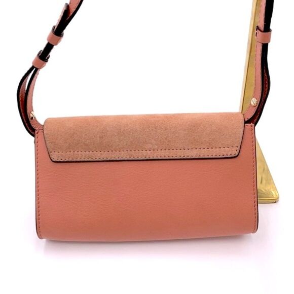 Auth Chloe Tonal Pink Leather Suede Mini Faye Crossbody Bag Preloved - Picture 12 of 14